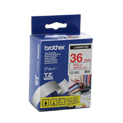 Brother TZ-262 Kırmızı-Beyaz Orjinal Lamine Etiket 36mm - Brother