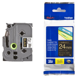 Brother TZe-354 Siyah Üzerine Altın Sarısı Muadil Etiket Şeridi 24mm - Brother