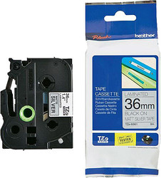 Brother TZe-M961 Gümüş Üzerine Siyah Muadil Etiket Şeridi 36mm - Brother