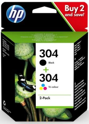 HP 3JB05AE (304) Siyah+Renkli İkili Paket Orjinal Kartuş - 1