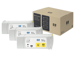 Hp 81-C5069A Sarı Orjinal Kartuş 3lü Paket - Hp