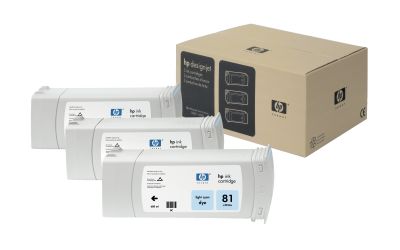 Hp 81-C5070A Açık Mavi Orjinal Kartuş 3lü Paket - 1