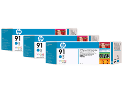 Hp 91-C9483A Mavi Orjinal Kartuş 3lü Paket - Hp