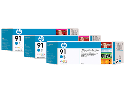 Hp 91-C9483A Mavi Orjinal Kartuş 3lü Paket - 1
