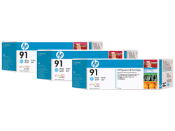Hp 91-C9486A Açık Mavi Orjinal Kartuş 3lü Paket - Hp